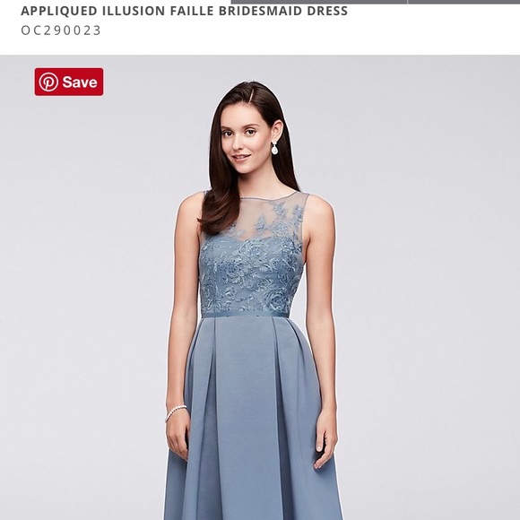 David's Bridal | Dresses | Davids Bridal Bridesmaid Dress Steel Blue |  Poshmark